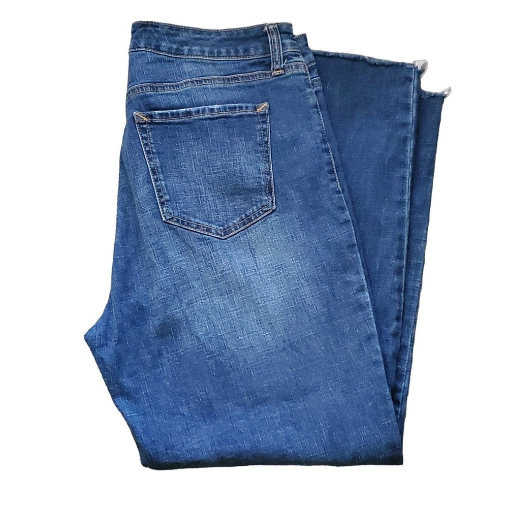 Scoop Crop Straight Denim Jeans Size 12